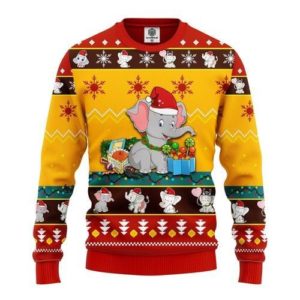 Baby Elephant Santa Christmas Ugly Sweater