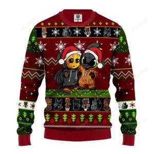 Baby Groot And Toothless Unicorn Santa Christmas Ugly Sweater