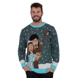 Baby Jesus Family Selfie Christmas Ugly Sweater