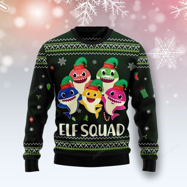 Baby Shark Elf Squad Christmas Ugly Sweater