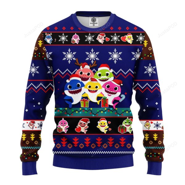 Baby Shark Reindeer Christmas Ugly Sweater