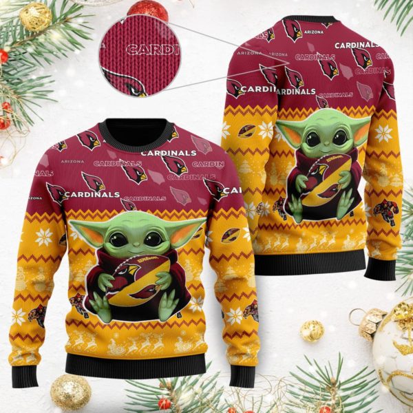 Baby Yoda Arizona Cardinals NFL Christmas Ugly Sweater