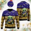 Baby Yoda Baltimore Ravens Christmas Ugly Sweater