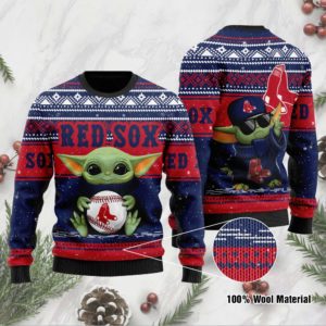 Baby Yoda Boston Red Sox Christmas Ugly Sweater