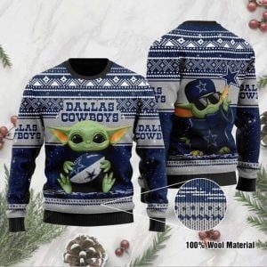 Baby Yoda Dallas Cowboys Christmas Ugly Sweater