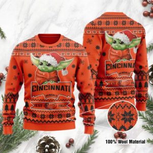 Baby Yoda Grogu Cincinnati Bengals Christmas Ugly Sweater