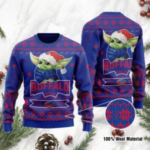 Baby Yoda Grogu Santa Buffalo Bills Christmas Ugly Sweater