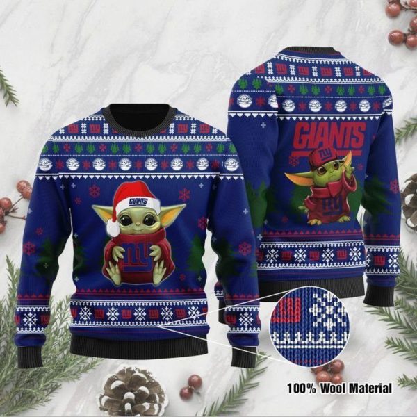 Baby Yoda New York Giants Christmas Ugly Sweater