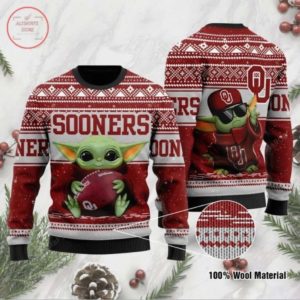 Baby Yoda Oklahoma Sooners Football Christmas Ugly Sweater