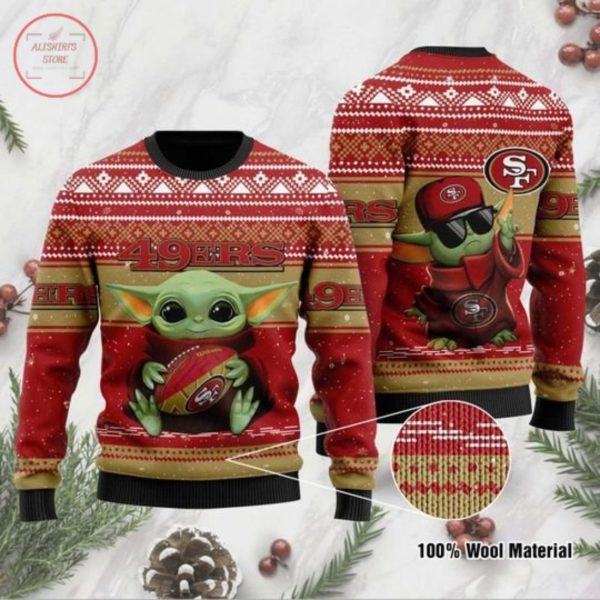 Baby Yoda San Francisco 49ers Christmas Ugly Sweater