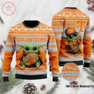 Baby Yoda Tennessee Volunteers Christmas Ugly Sweater