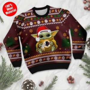 Baby Yoda Washington Redskins Christmas Ugly Sweater