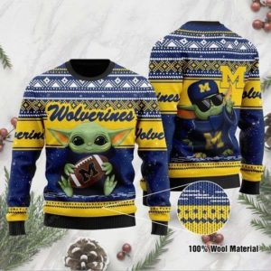Baby YodaMichigan Wolverines Football Christmas Ugly Sweater