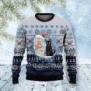 Back Cat Love Santa Moon Christmas Ugly Sweater