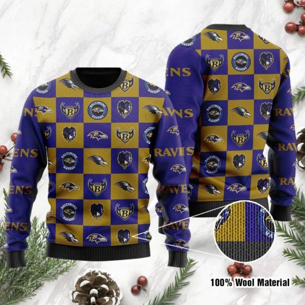 Baltimore Ravens Logo Gift Christmas Ugly Sweater