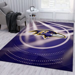 Baltimore Ravens Logo Light NFL Living Room Carpet Rug Home Decor