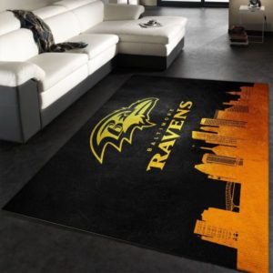 Baltimore Ravens Logo Team Gifts Living Room Carpet Rug Home Decor