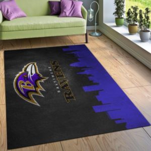 Baltimore Ravens Logo Team Living Room Carpet Rug Home Decor