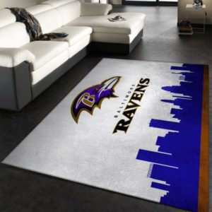 Baltimore Ravens Logo Team NFL Living Room Carpet Rug Home Decor