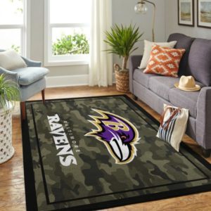 Baltimore Ravens NFL Team Logo Camo Style Nice Gift  Living Room Carpet Rug Home Decor