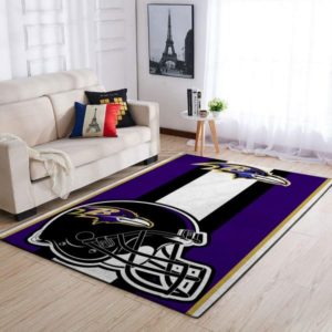 Baltimore Ravens NFL Team Logo Helmet Nice Gift Living Room Carpet Rug Home Decor