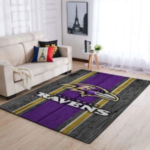 Baltimore Ravens NFL Team Logo Wooden Style Nice Gift Living Room Carpet Rug Home Decor