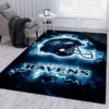 Baltimore Ravens Logo Black And White Living Room Carpet Rug Home Decor