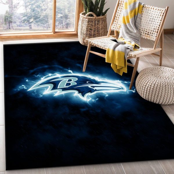 Baltimore Ravens Neon NFL Living Room Carpet Rug Home Decor Baltimore Ravens Neon NFL Living Room Carpet Rug Home Decor