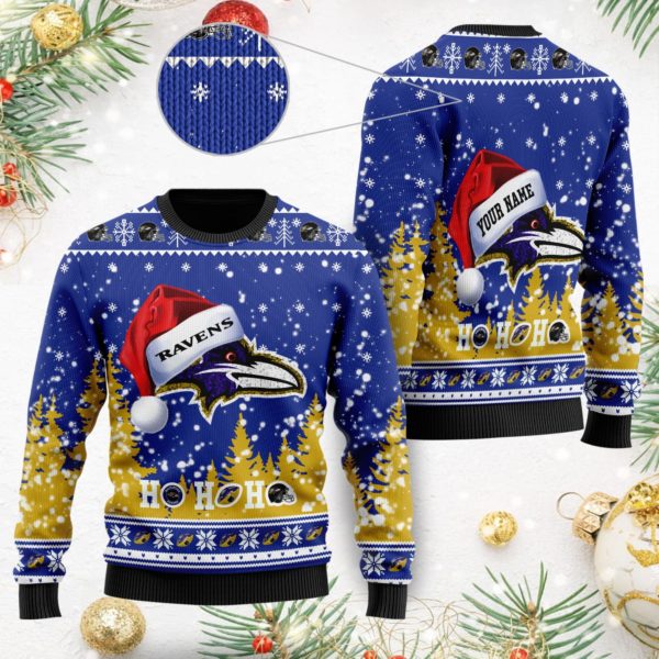 Baltimore Ravens Santa Gifts Christmas Ugly Sweater