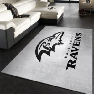 Baltimore Ravens Silver NFL Living Room Carpet Rug Home Decor