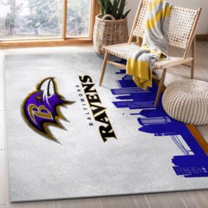 Baltimore Ravens Skyline Living Room Rug Floor Decor Home Decor