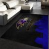 Baltimore Ravens Skyline NFL Living Room Carpet Rug Home Decor