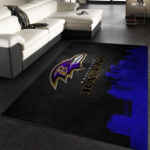 Baltimore Ravens Skyline NFL Living Room Carpet Rug Home Decor