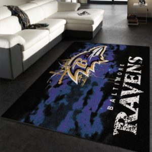 Baltimore Ravens Logo Team Living Room Carpet Rug Home Decor