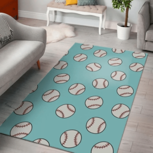 Baseball Blue Background Living Room Carpet Rug Home Decor