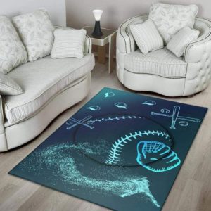 Baseball Blue Light Living Room Carpet Rug Home Decor