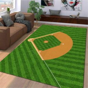 Baseball Dimond Green Living Room Carpet Rug Home Decor