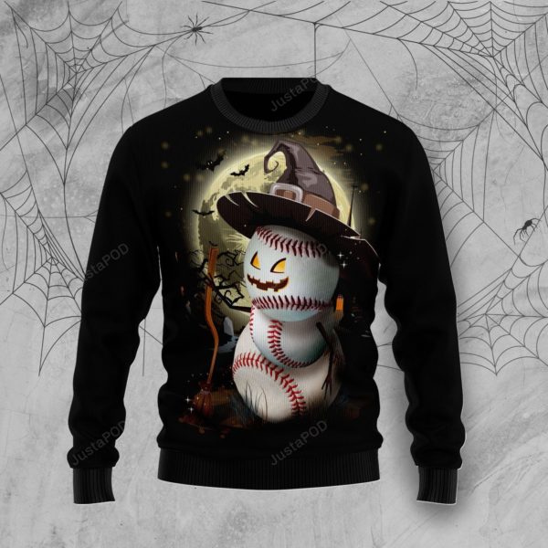 Baseball Witch Halloween Christmas Ugly Sweater