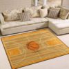 Basketball Court With Ball Living Room Carpet Rug Home Decor