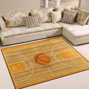 Basketball Court With Ball Living Room Carpet Rug Home Decor