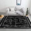 Basketball Strategy Black Living Room Carpet Rug Home Decor