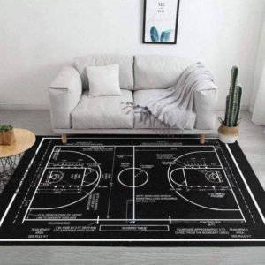 Basketball Strategy Black Living Room Carpet Rug Home Decor