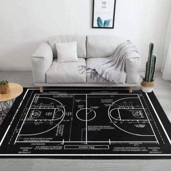 Basketball Strategy Black Living Room Carpet Rug Home Decor