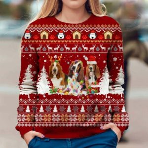 Basset Hound Dog Christmas Ugly Sweater