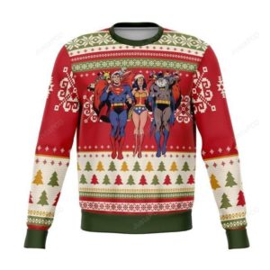 Batman Superman Wonder Woman Christmas Ugly Sweater