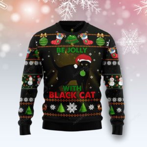 Be Jolly With Black Cat Christmas Ugly Sweater