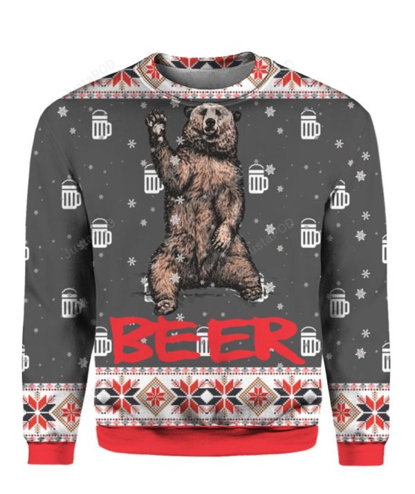Bear Beer Christmas Ugly Sweater