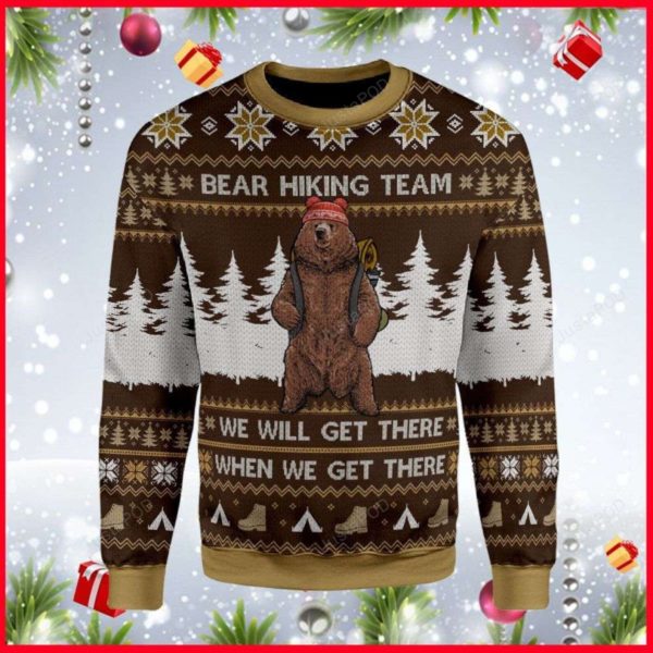Bear Camping Christmas Ugly Sweater
