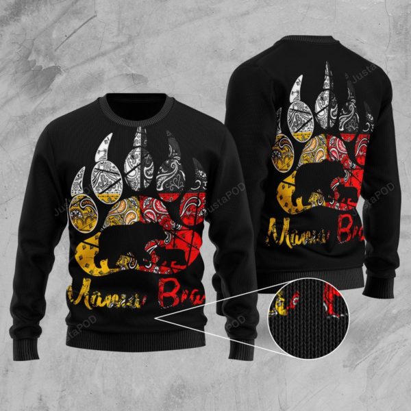 Bear Paw Christmas Ugly Sweater