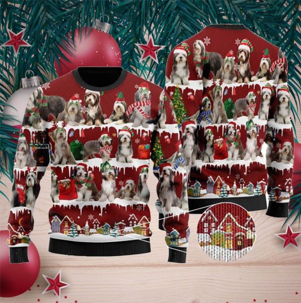 Bearded Collie Dog Christmas Ugly Sweater
